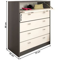 Tumba pentru incaltaminte Tempo Kondela Vivat New Typ 4 (Graphite/White) Thumb