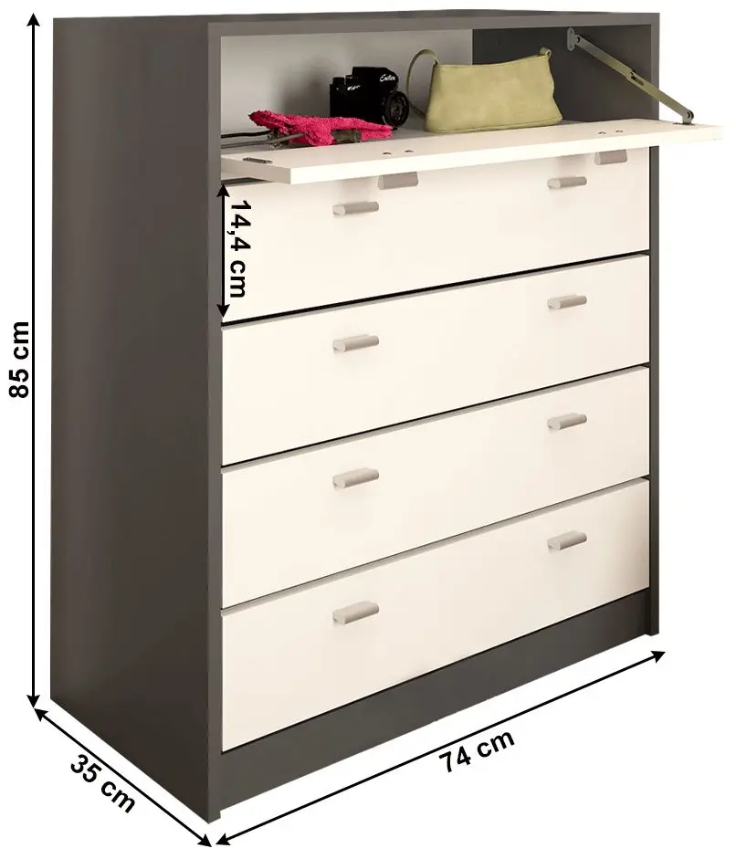 Tumba pentru incaltaminte Tempo Kondela Vivat New Typ 4 (Graphite/White)