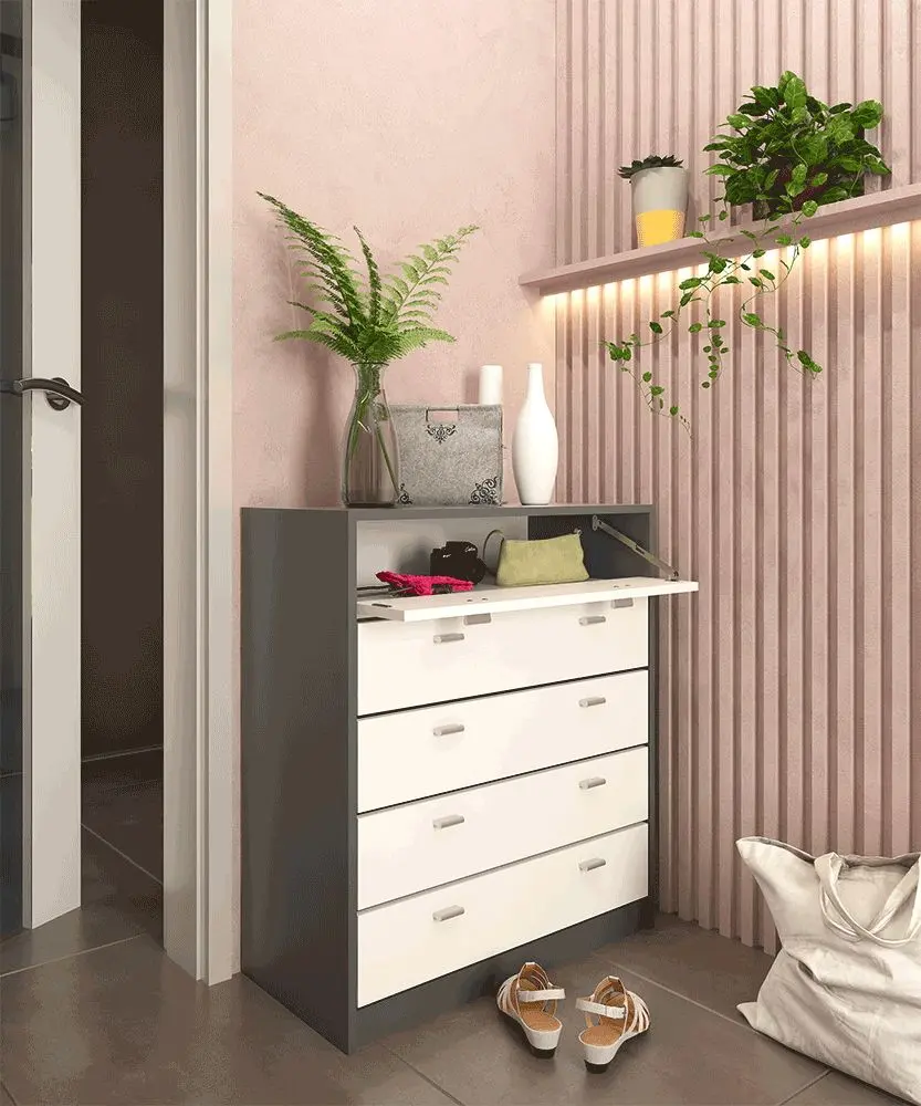 Tumba pentru incaltaminte Tempo Kondela Vivat New Typ 4 (Graphite/White)