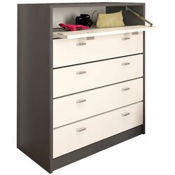 Тумба для обуви Tempo Kondela Vivat New Typ 4 (Graphite/White)