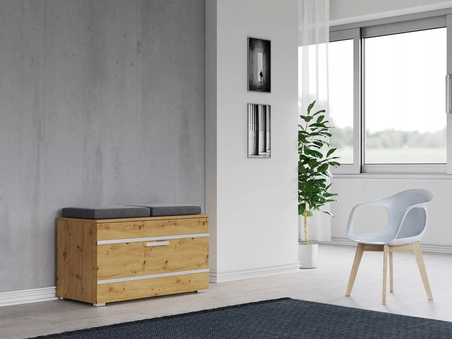 Тумба-банкетка для обуви TopEshop Opal (Artisan Oak)