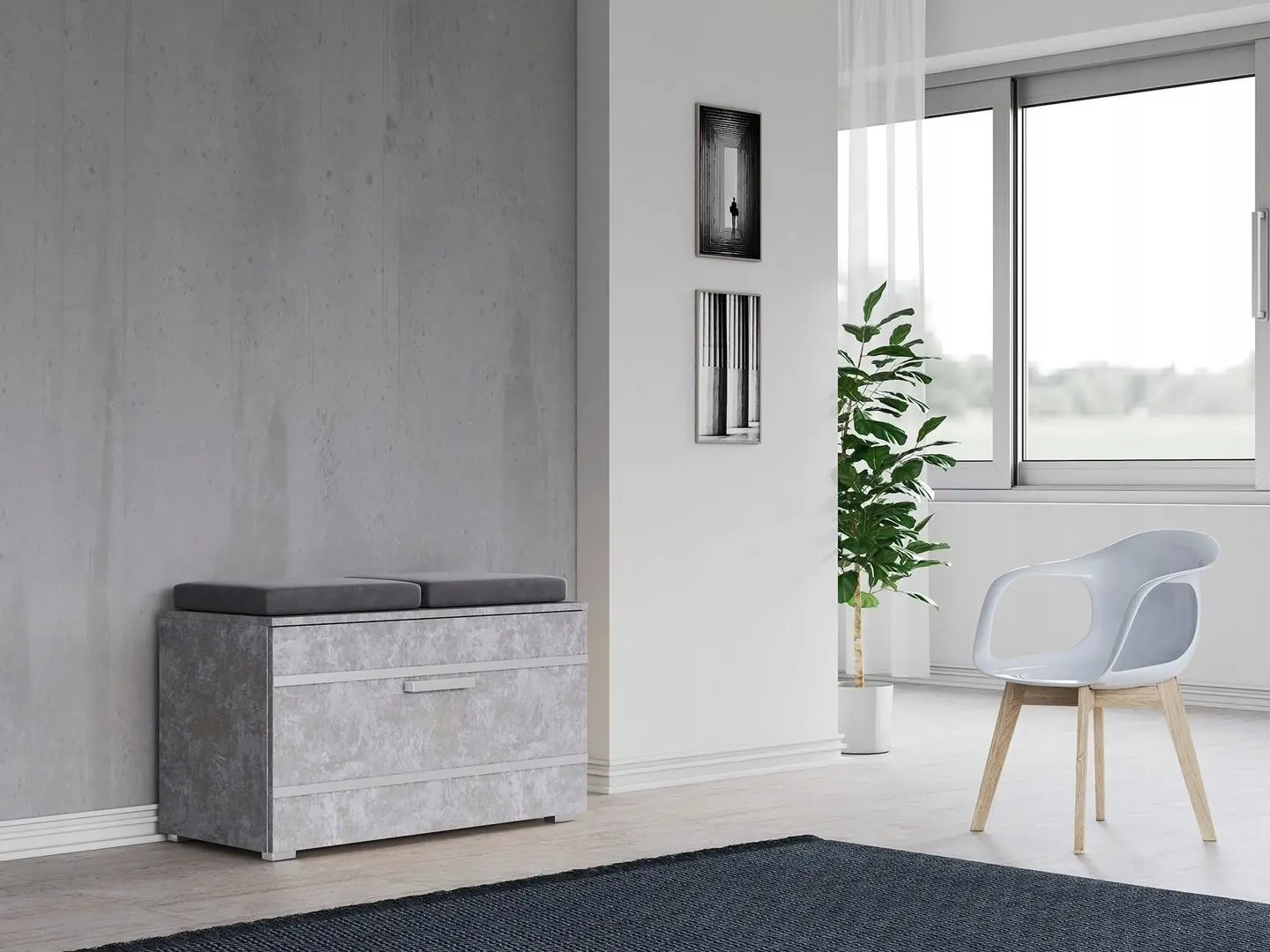 Тумба-банкетка для обуви TopEshop Opal (Beton) - 2