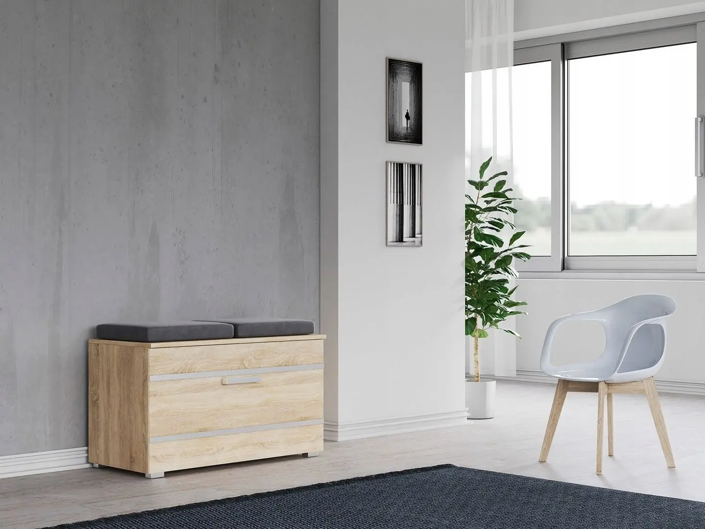 Тумба-банкетка для обуви TopEshop Opal (Sonoma Oak)