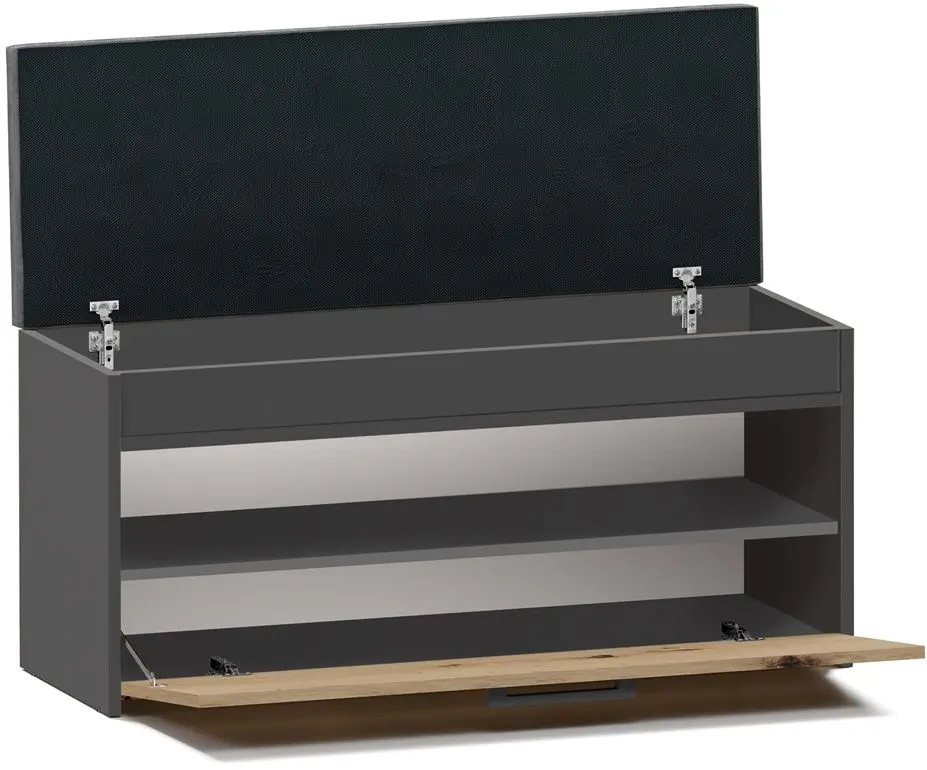 Тумба-банкетка для обуви TopEshop Parma 100x49 (Anthracite/Artisan Oak)
