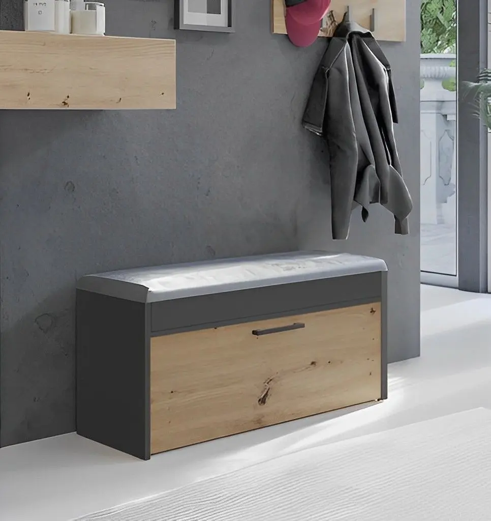 Тумба-банкетка для обуви TopEshop Parma 100x49 (Anthracite/Artisan Oak)