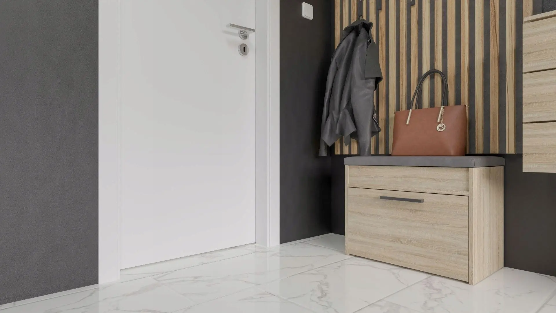 Tumba-bancheta pentru incaltaminte TopEshop Parma Mini (Sonoma Oak)