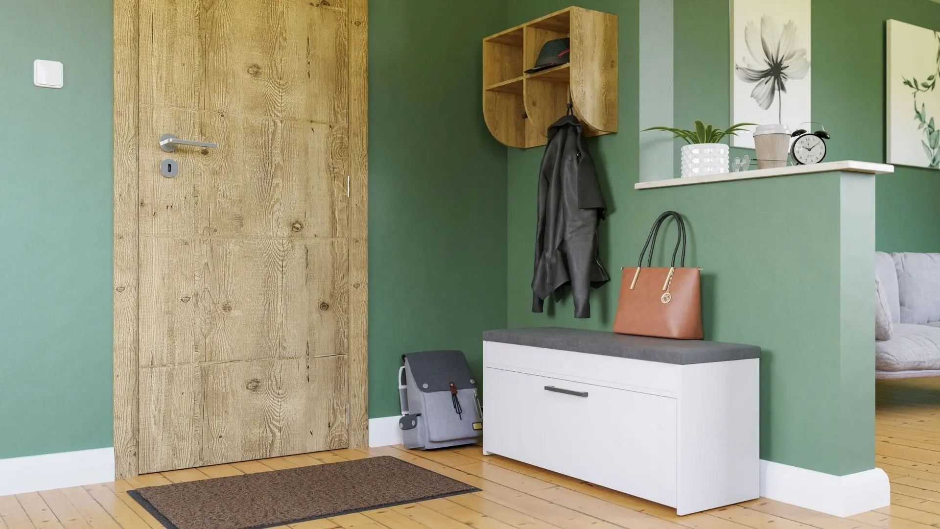 Tumba-bancheta pentru incaltaminte TopEshop Parma 100x49 (White)