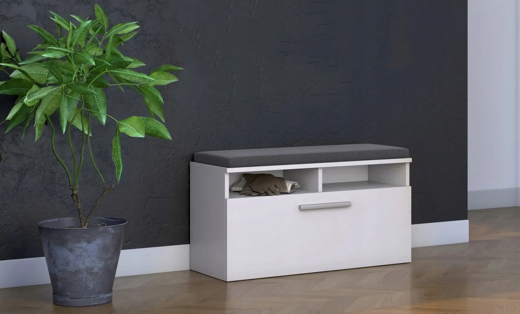Тумба-банкетка для обуви TopEshop Riva (White Matt)