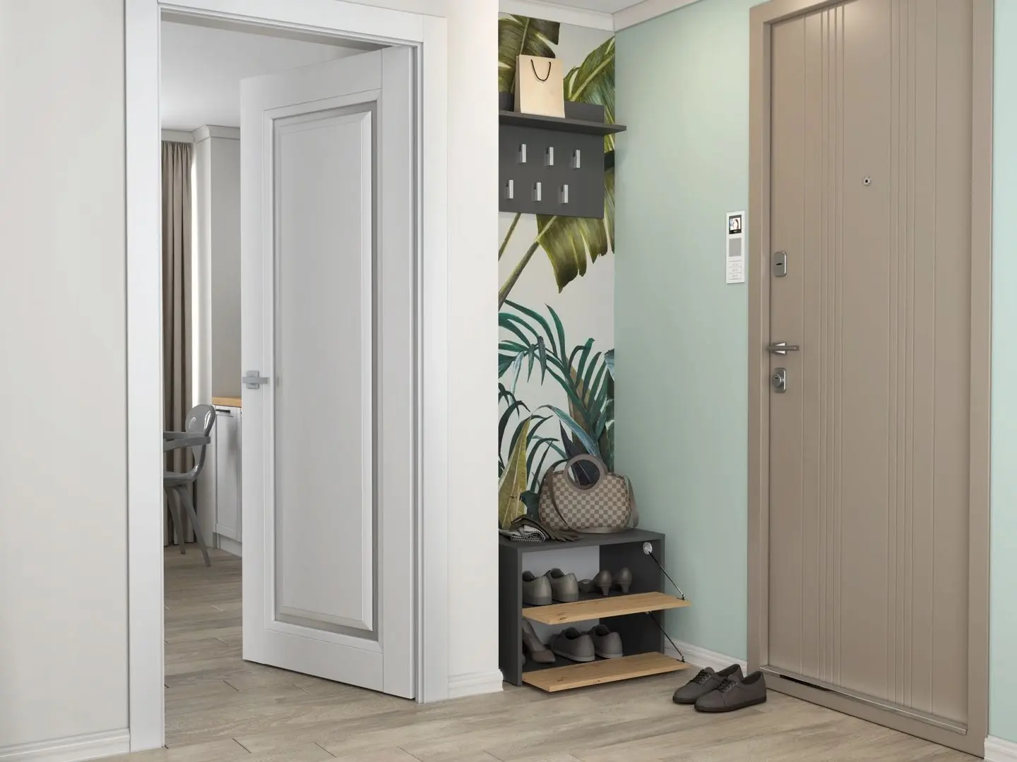 Tumba pentru incaltaminte TopEshop Modo (Anthracite/Artisan Oak)