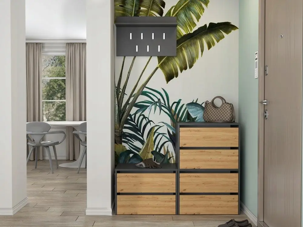 Tumba pentru incaltaminte TopEshop Modo (Anthracite/Artisan Oak)