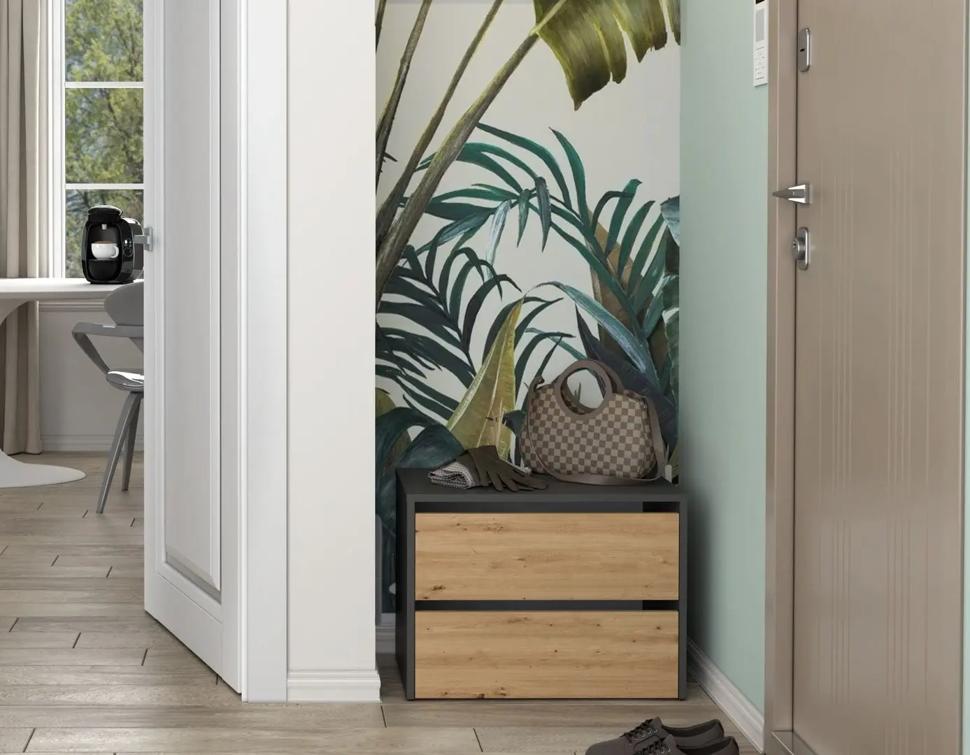 Tumba pentru incaltaminte TopEshop Modo (Anthracite/Artisan Oak)