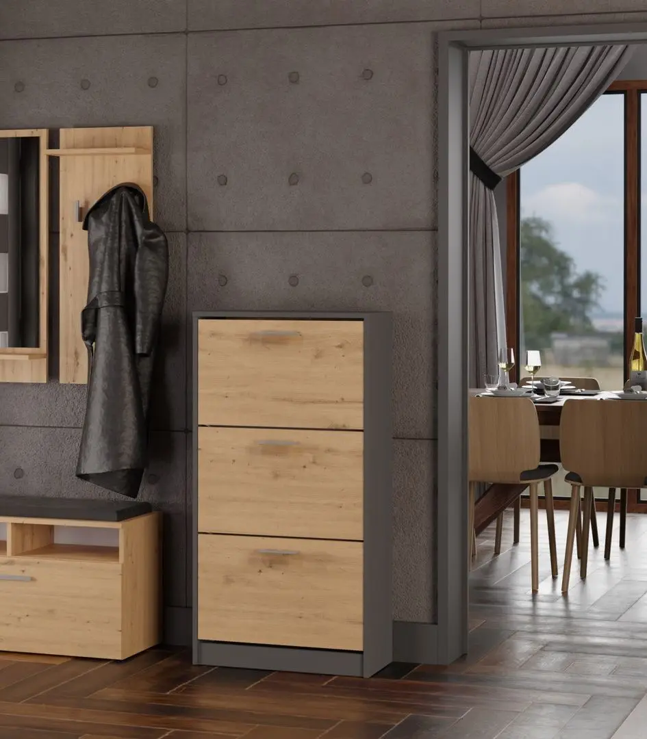 Тумба для обуви TopEshop Paula (Anthracite/Artisan Oak)