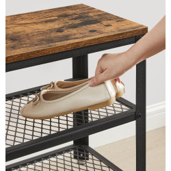 Bancheta-etajera pentru incaltaminte Vasagle LBS73X (Rustic Brown/Black) Thumb