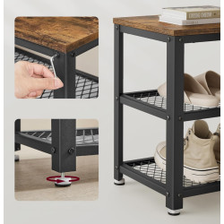 Bancheta-etajera pentru incaltaminte Vasagle LBS73X (Rustic Brown/Black) Thumb