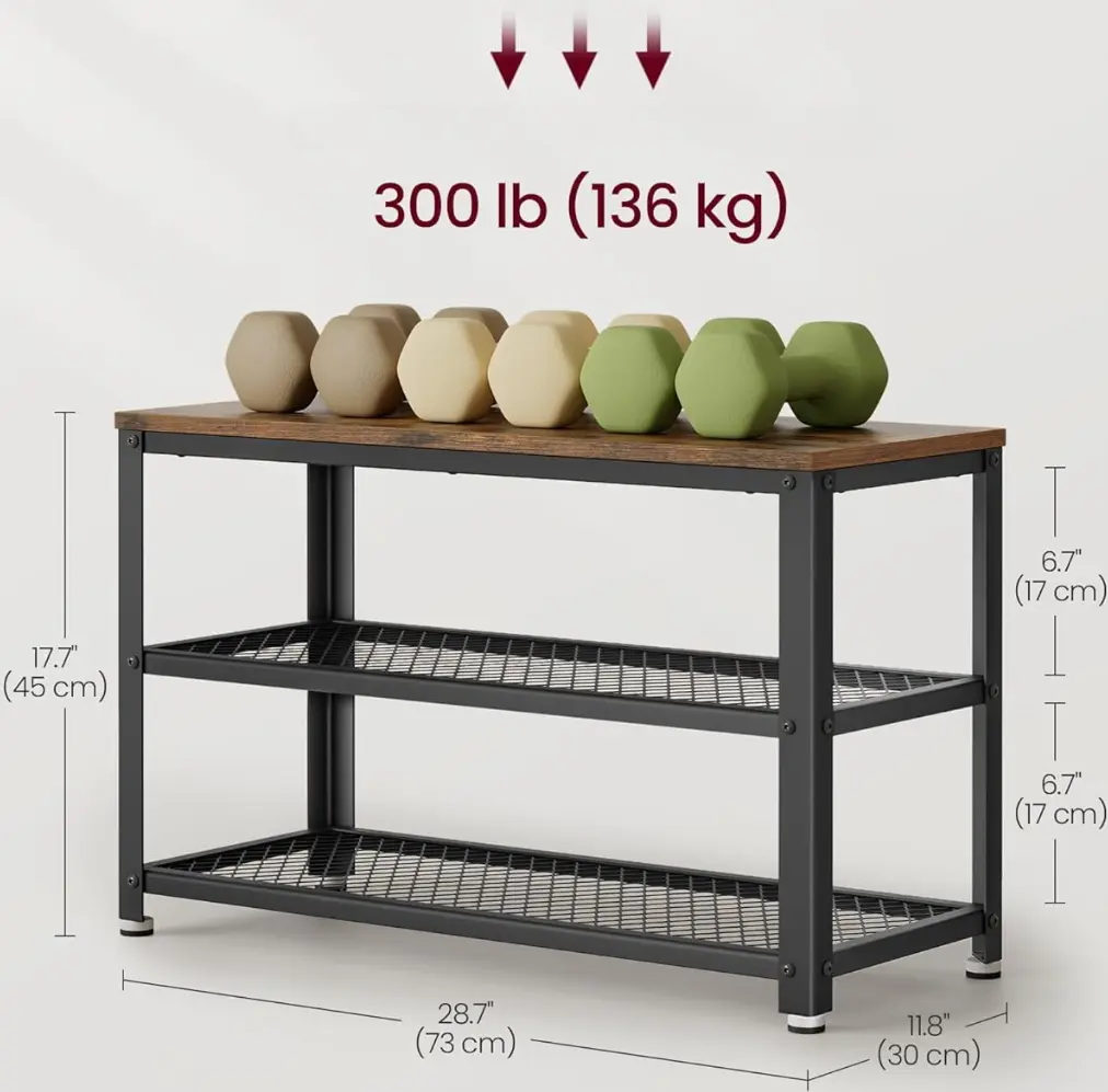 Bancheta-etajera pentru incaltaminte Vasagle LBS73X (Rustic Brown/Black)