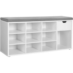 Банкетка-стеллаж для обуви Vasagle LHS024W01V1 (White/Grey) Thumb