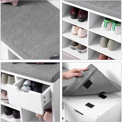 Банкетка-стеллаж для обуви Vasagle LHS024W01V1 (White/Grey) Thumb