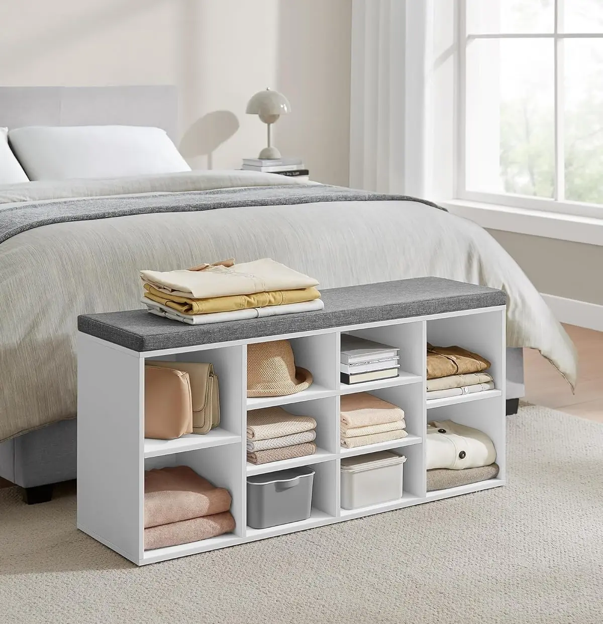 Bancheta-etajera pentru incaltaminte Vasagle LHS10WT (Cloud White/Dove Grey)