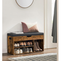 Bancheta-etajera pentru incaltaminte Vasagle LHS30BX (Rustic Brown/Black)