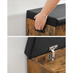 Банкетка-стеллаж для обуви Vasagle LHS30BX (Rustic Brown/Black) Thumb