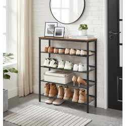 Etajera pentru incaltaminte Vasagle LBS038B01 (Rustic Brown/Black)