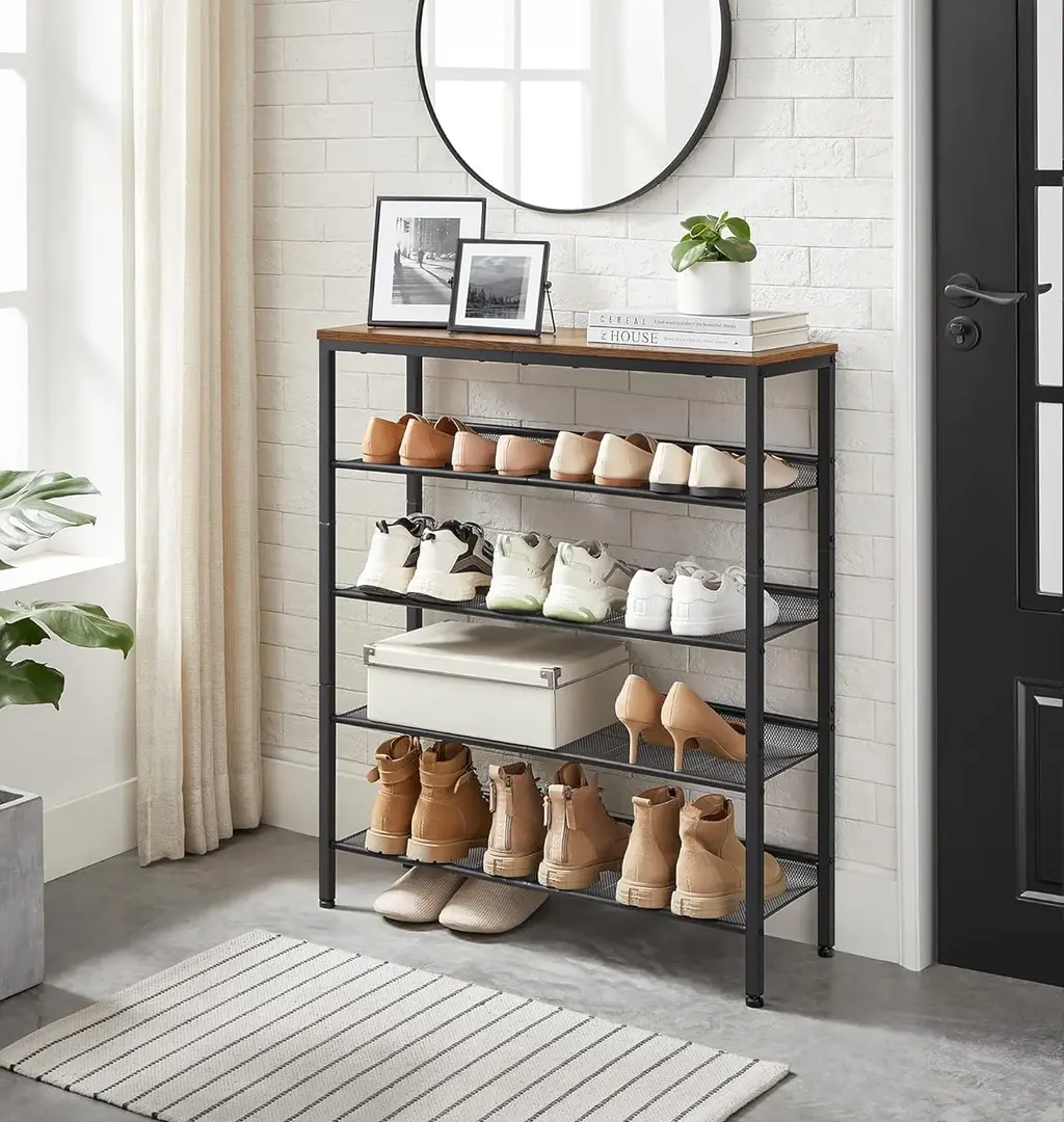 Стеллаж для обуви Vasagle LBS038B01 (Rustic Brown/Black)