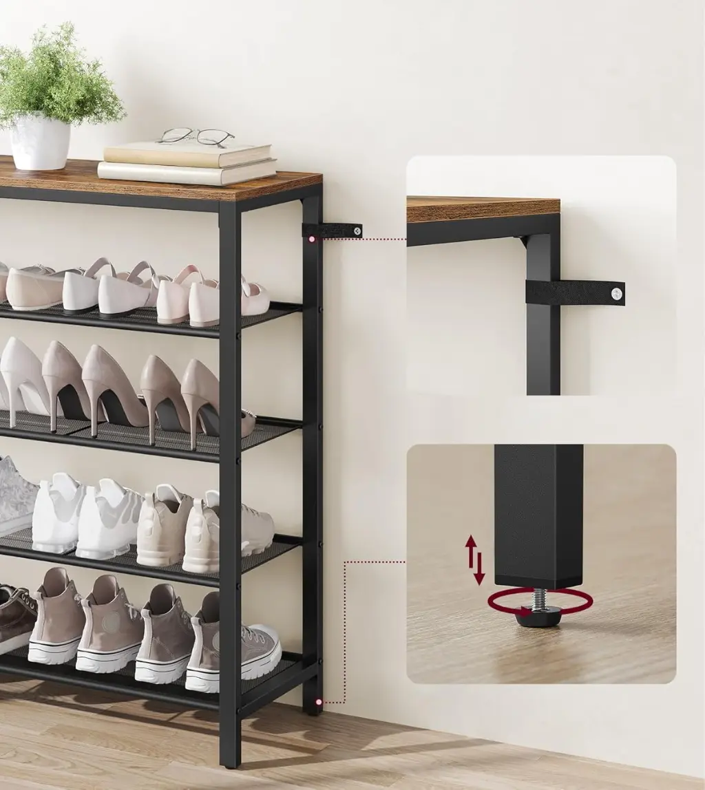 Стеллаж для обуви Vasagle LBS15BX (Rustic Brown/Black)