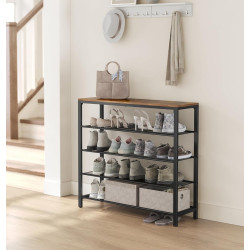 Etajera pentru incaltaminte Vasagle LBS15BX (Rustic Brown/Black)