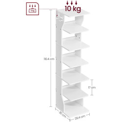 Etajera pentru incaltaminte Vasagle LBS200T14V1 (White) Thumb