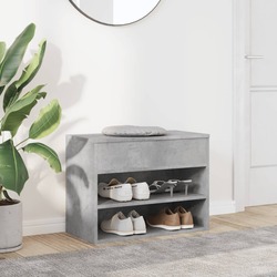 Bancheta-etajera pentru incaltaminte VidaXL 808742 (Concrete Grey)