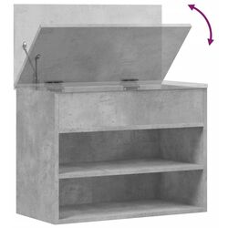 Bancheta-etajera pentru incaltaminte VidaXL 808742 (Concrete Grey) Thumb