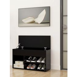 Bancheta-etajera pentru incaltaminte VidaXL 808748 (Black) Thumb