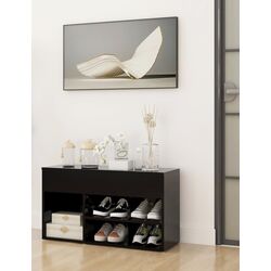 Bancheta-etajera pentru incaltaminte VidaXL 808748 (Black)