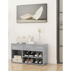 Bancheta-etajera pentru incaltaminte VidaXL 808751 (Concrete Grey)