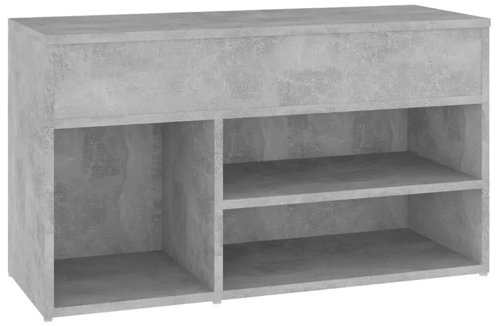 Bancheta-etajera pentru incaltaminte VidaXL 808751 (Concrete Grey)