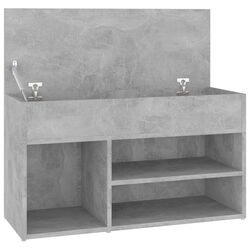 Bancheta-etajera pentru incaltaminte VidaXL 808751 (Concrete Grey) Thumb
