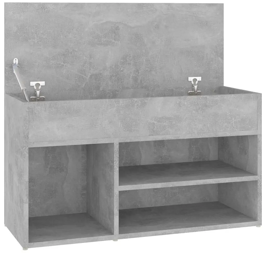 Bancheta-etajera pentru incaltaminte VidaXL 808751 (Concrete Grey)