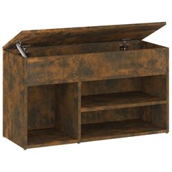 Bancheta-etajera pentru incaltaminte VidaXL 816053 (Smoked Oak) Thumb