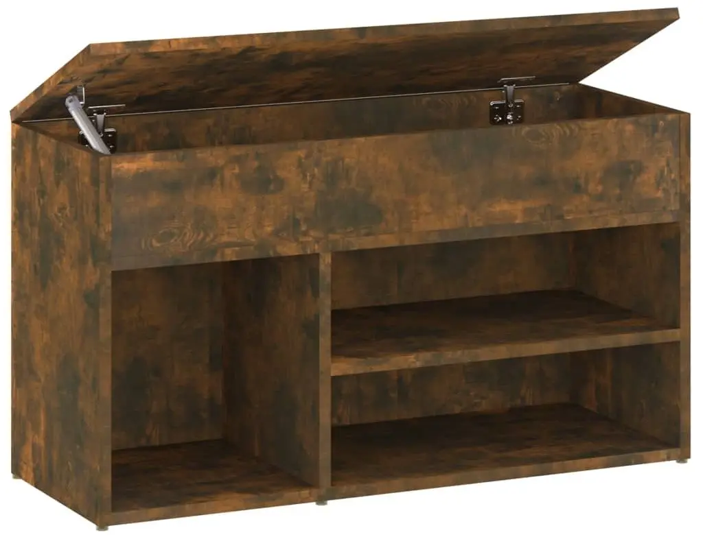Bancheta-etajera pentru incaltaminte VidaXL 816053 (Smoked Oak)