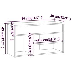 Bancheta-etajera pentru incaltaminte VidaXL 816053 (Smoked Oak) Thumb