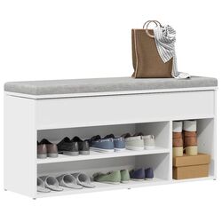 Bancheta-etajera pentru incaltaminte VidaXL 859136 (White) Thumb