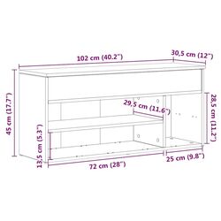 Bancheta-etajera pentru incaltaminte VidaXL 859136 (White) Thumb