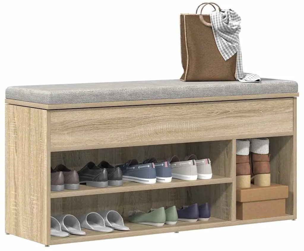 Bancheta-etajera pentru incaltaminte VidaXL 859138 (Sonoma Oak)