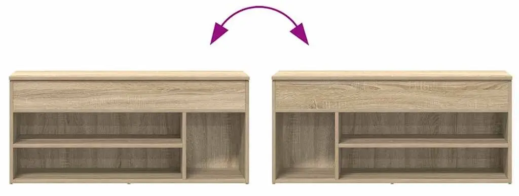 Bancheta-etajera pentru incaltaminte VidaXL 859138 (Sonoma Oak)