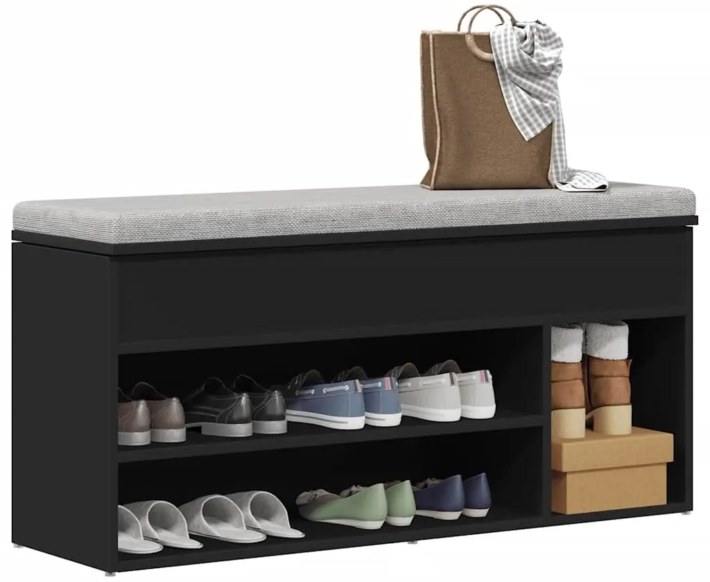 Bancheta-etajera pentru incaltaminte VidaXL 862704 (Black)