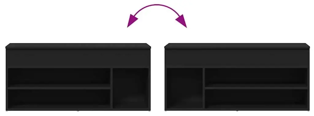 Bancheta-etajera pentru incaltaminte VidaXL 862704 (Black)