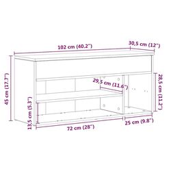 Bancheta-etajera pentru incaltaminte VidaXL 862704 (Black) Thumb