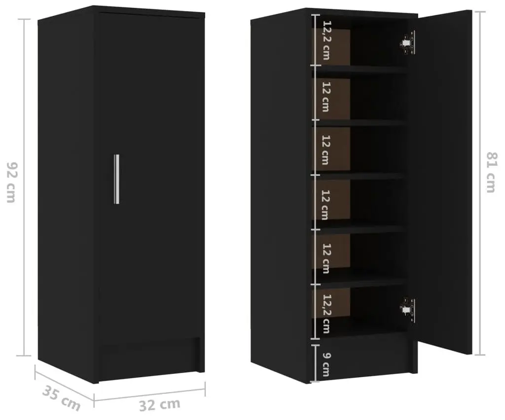 Dulap pentru incaltaminte VidaXL 808973 (Black)