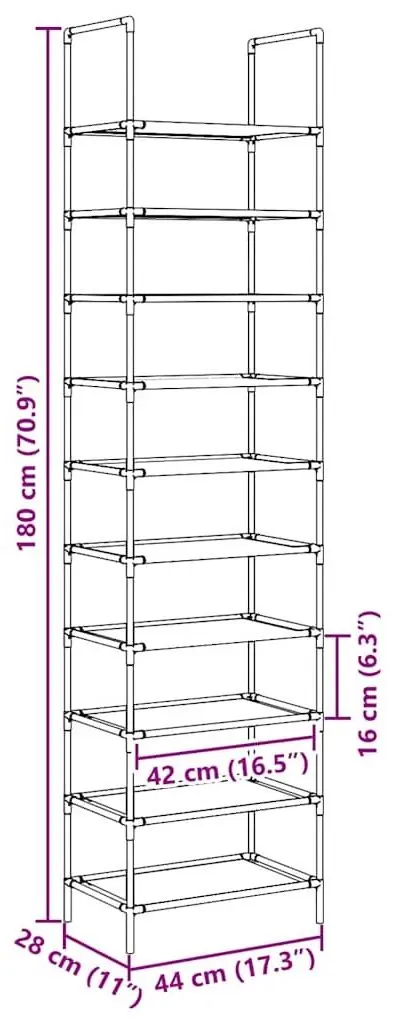 Etajera pentru incaltaminte VidaXL 4100620 (Black)