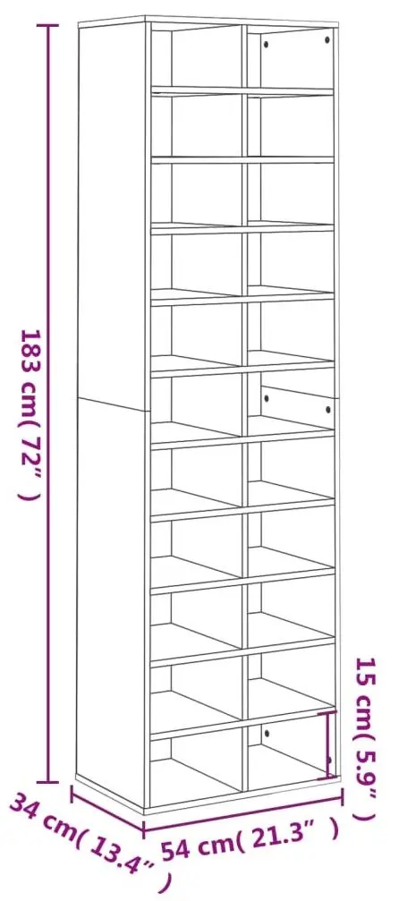 Etajera pentru incaltaminte VidaXL 800369 (White)